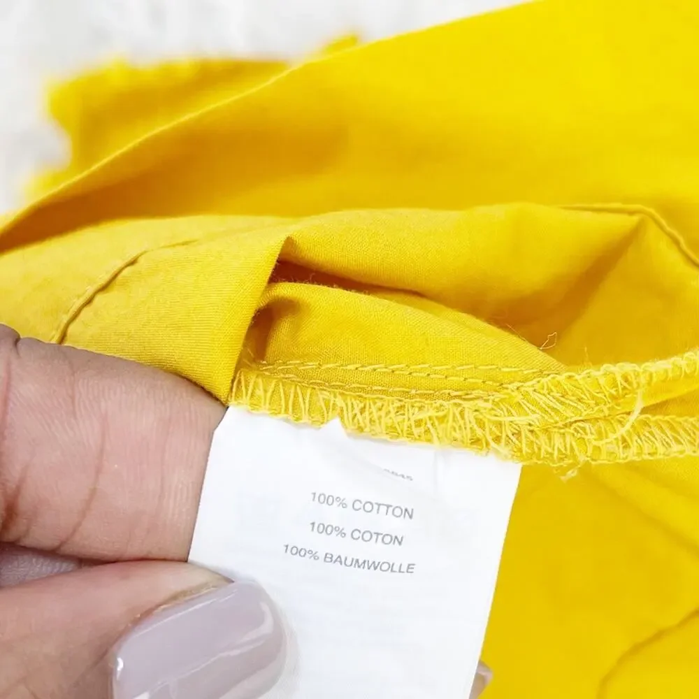 🆕 J. Crew Women's Yellow Eyelet Tassel Trim Sleeveless Tank Top Size 14‎